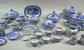 Approximately 116 Pieces of English Blue Willow Pattern Staffordshire Tableware