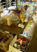Large Lot of Assorted Glassware Ceramics Collectibles and Metalware