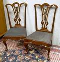 Pair of Chippendale Carved Mahogany Side Chairs