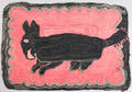 Hooked rug of an armadillo early 20th c