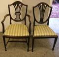 Pair of Federal Carved Mahogany Shieldback Side Chairs