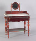 English miniature mahogany marble top washstand late 19th c