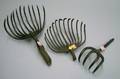 Three Wrought Iron Clam Rakes