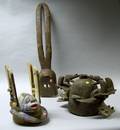 Three African Carved and Painted Wood Masks