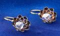 Antique 14kt Gold and Diamond Earpendants Russia