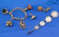 14kt Gold and Antique Fob Bracelet