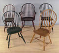Five bowback windsor chairs