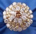 18kt Gold Diamond and Colored Diamond Flower Ring Heyman Brothers