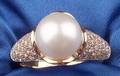 18kt Gold Diamond and South Sea Pearl Ring Boucheron