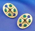 18kt Gold and Green Onyx Earclips Cartier France