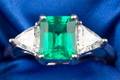 14kt White Gold Emerald and Diamond Ring