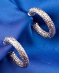 14kt White Gold and Diamond Hoop Earrings