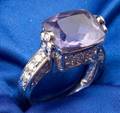18kt White Gold Iolite and Diamond Ring Judith Ripka