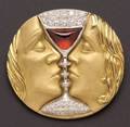 ArtistDesigned 18kt Gold and Gemset PendantBrooch Henryk Kaston after Dali