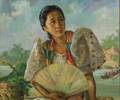 Filipino School 20th Century Woman with Fan