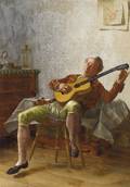 Charles Xavier Harris American b 1856 Tuning the Guitar