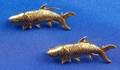 Pair of 14kt Gold Fish Pins Sloan  Co Cartier