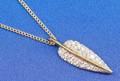 18kt Gold Platinum and Diamond Leaf Pendant Tiffany  Co