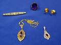 Three Art Deco White Gold Jewelry Items