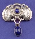 Sterling Silver and Lapis Brooch Georg Jensen
