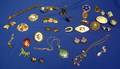 Assortment of Silver Enamel Decorated and Painted Jewelry Items