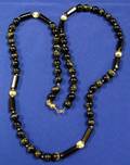14kt Gold and Black Bead Necklace