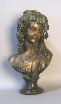 Bronze bust of a woman