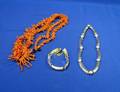 Taxco Sterling Silver Necklace and Similar Bracelet and a Coral Necklace