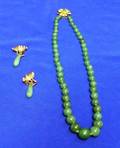 Aventurine Bead Necklace and Earrings