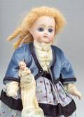 Small Beltontype Bisque Socket Head Doll with Tiny Dolly