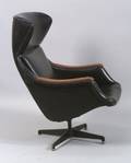 Black Leather Upholstered Executive Desk Armchair