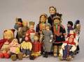 Seventeen Scandinavian Russian and Other Cloth Dolls