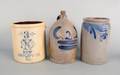 Two Pennsylvania stoneware crocks