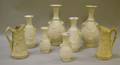 Three Pairs of Parian Vases and a Near Pair of Bennington Parian Jugs