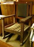 Arts  Crafts Mahogany Open Armrocker