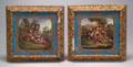 Pair of Giltgesso Framed Sevresstyle Handpainted Genre Scene with Children Porcelain Plaque