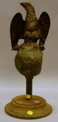 Gilt Molded Metal Eagle on Orb Finial