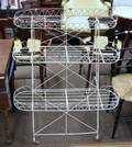 White Painted Wire Folding ThreeTier Plant Stand