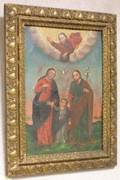 Framed Oil Retablo of the Holy Family