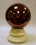 Purple Glass Gazing Ball with a Cast Stone Base