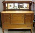 Arts  Crafts Oak Mirrored Sideboard