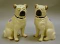 Pair of Pugform Staffordshire Cottage Figures