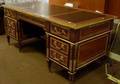 Neoclassical Leather Inset Flattop Gilt Ormolu Mounted Mahogany Desk