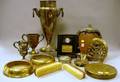 Collection of Twelve Equestrian and Dog Theme Trophies Ephemera and Accessories