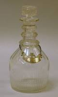 AngloIrish Colorless Cut Glass Decanter with Sterling Silver Sherry Tag
