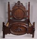 Victorian Faux Rosewood Grained Carved Walnut Bed
