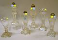 Six Colorless Glass Oil Lamps