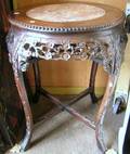 Chinese Marbleinset Carved Hardwood Table