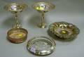 Pair of Sterling Silver Compotes a Frank M Whiting Sterling Silver and Glass Wine Coaster and Two Silver Plated Wine Coasters