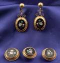 Group of Antique 18kt Gold Pietra Dura Jewelry Items